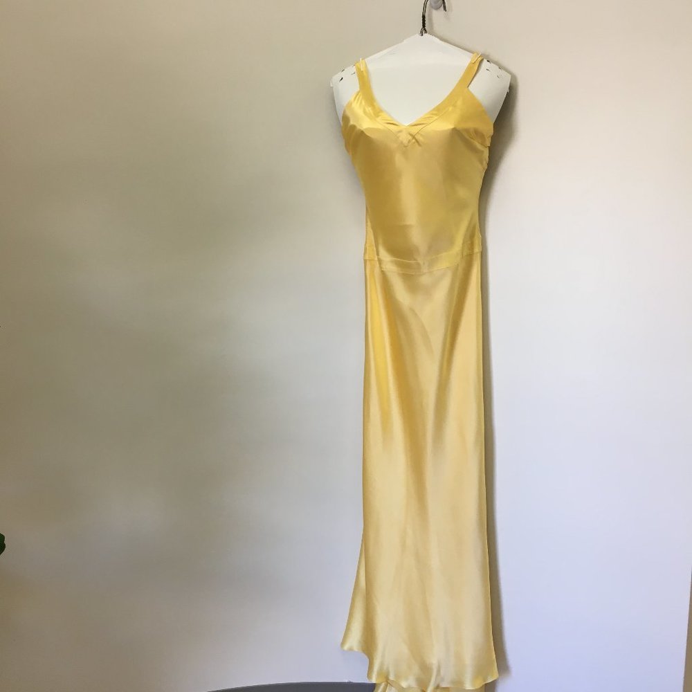 Yellow Silk Evening Gown